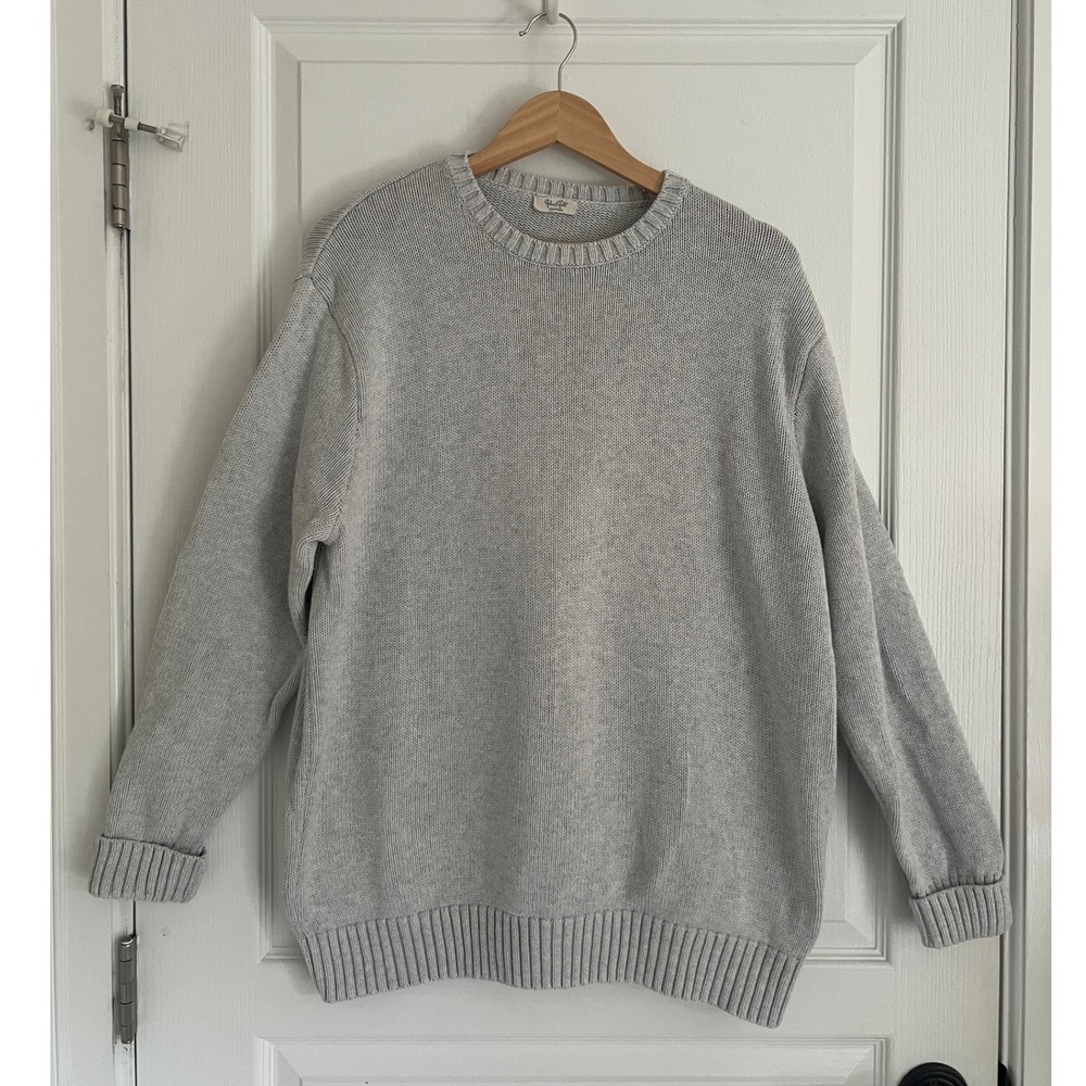 John Galt Brandy Melville Crew Neck 100% Cotton Sweater Women Grey One Size NWOT